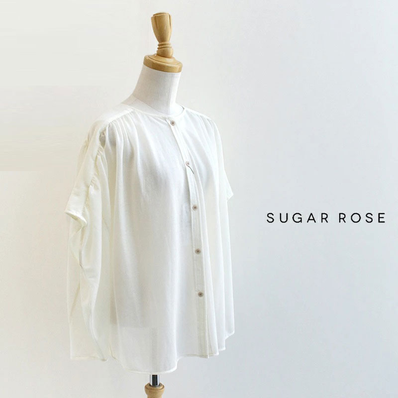 乐天商城 - SUGAR ROSE シュガーローズ　シアー2WAYギャザーカットシャツ　253473-B