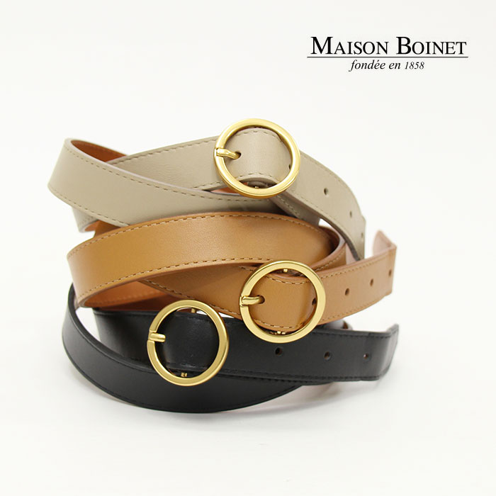 メゾン ボワネ ベルト レディース MAISON BOINET　メゾンボワネ レザーベルト　93720BR