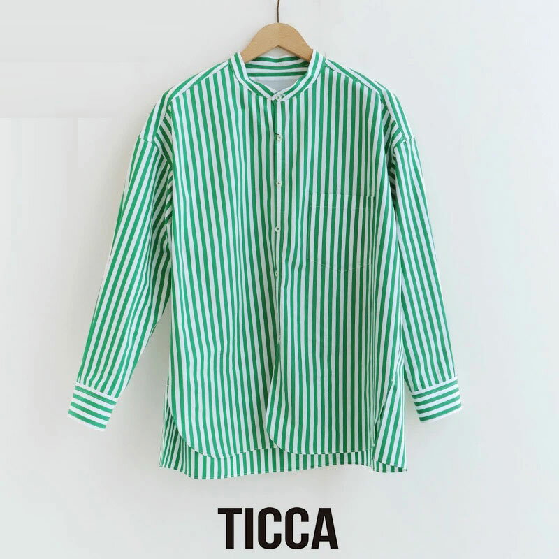 乐天商城 - TICCA ティッカ　ノーカラーシャツ TBCS-002
