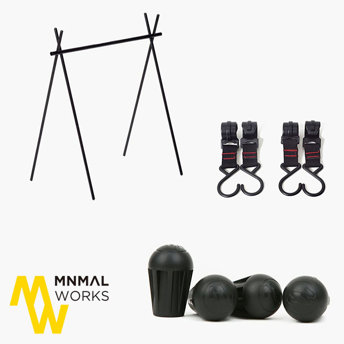 【セットでお得♪】MINIMAL WORKS ミニマルワークス インディアンハンガーMサイズセット［INDIAN HANGER M / MGFU-IH000-GO2BK］［RUBBER FOOT / MGAC-FT400-GO1B］［INDIAN HANGER HOOK M / MGFU-IH010-GO2BK］【ラッピング不可】