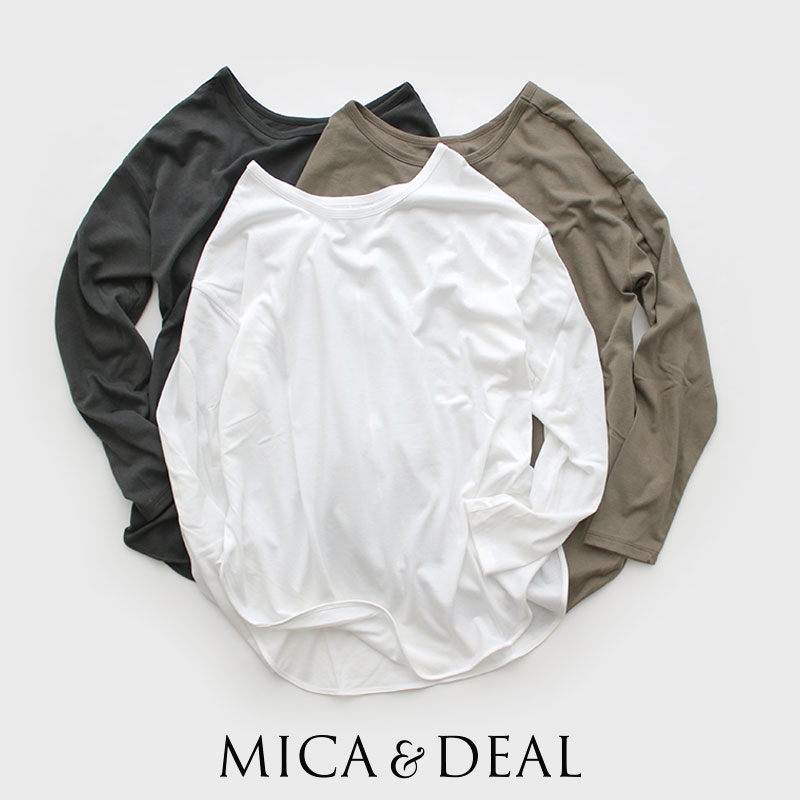 MICA&DEAL マイカアンドディール　ヘムラウンドロングスリーブカットソー　0121109008◆4ss