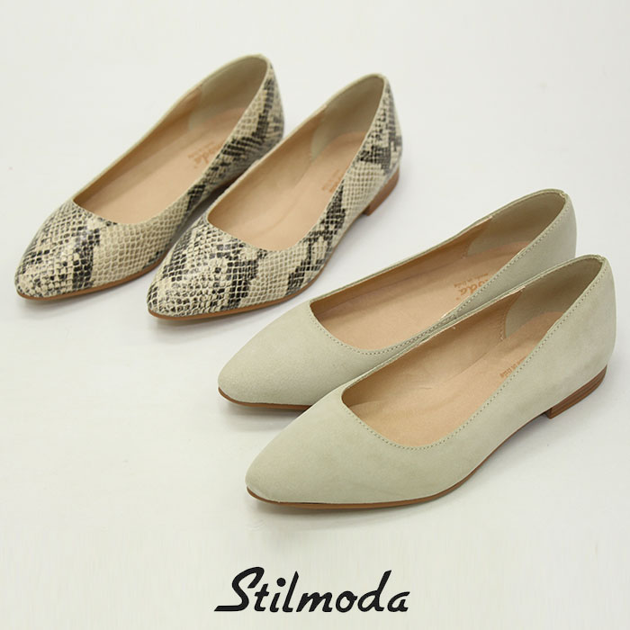 STILMODA　スティルモーダ　ポインテッドトゥスクエアカットフラットパンプス 5640