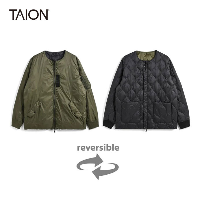 Rakuten - TAION/タイオン　REVERSIBLE MA-1 TYPE INNER DOWN JACKET/ジャパンスペシャル リバーシブル MA-1 ダウンジャケット　JK02JS【ユニセックス】【D.OLV×BK】