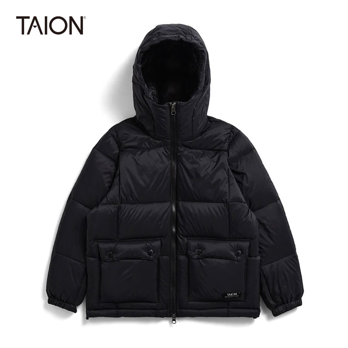 乐天商城 - TAION/タイオン　KIDS HOOD DETACHABLE VOLUME DOWN JACKET＜MOUNTAIN＞/マウンテン パッカブル ボリューム ダウンパーカー　K106VZMT【キッズ】【BLACK】