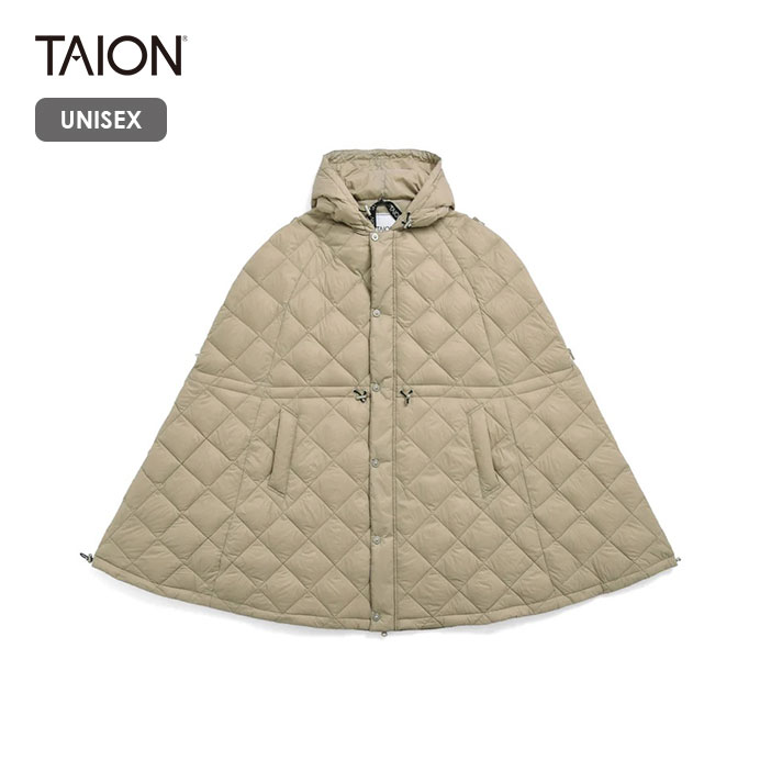 乐天商城 - TAION/タイオン　CITY DOWN CAPE/シティダウンケープ　CPCI【ユニセックス】【(G.BEIGE)グレーベージュ】