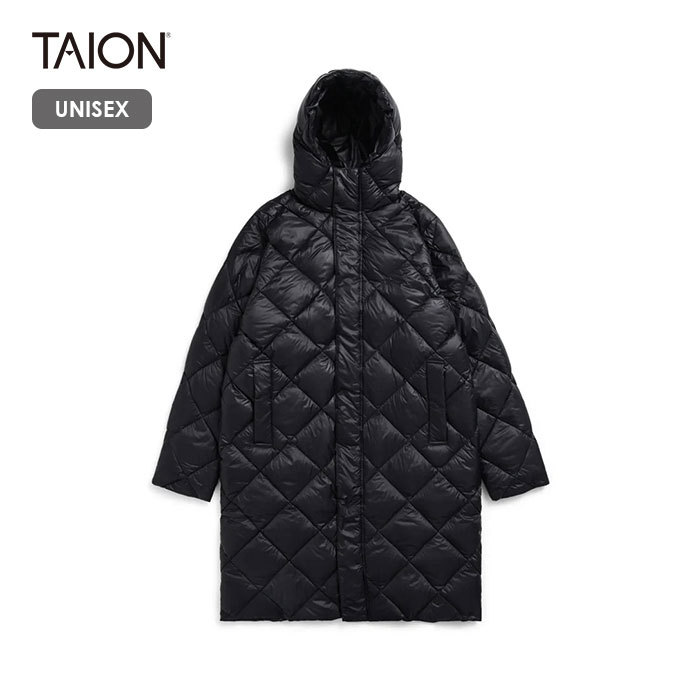 Rakuten - TAION/タイオン　CITY HOOD LONG DOWN JACKET/シティフードロングダウンジャケット　106COCI【ユニセックス】【(BLACK)ブラック】