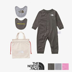 THE NORTH FACE ザ・ノースフェイス　B L/S Rompers ＆ 2P Bib　ロングスリーブロンパース＆2Pビブ（ベビー）NTB82352【マタニティ　ギフト　出産祝い】◆1.2