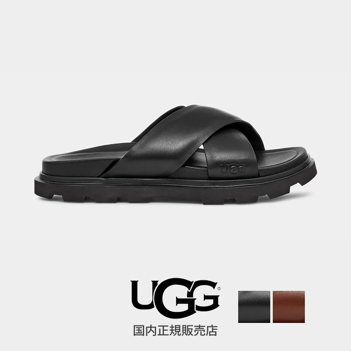 【国内正規販売店】UGG アグ　Capitola Cross Slide　キャピトラ クロス スライド(メンズ)　1153076【タウンユース　ストリート　リゾート　レザーサンダル】