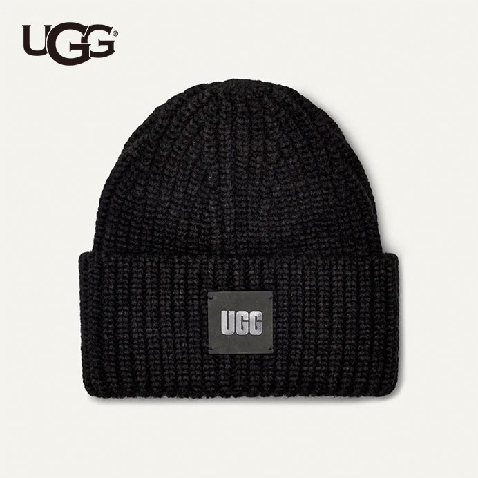 乐天商城 - 【国内正規販売店】UGG/アグ　U CHUNKY RIB BEANIE/チャンキー リブ ビーニー　20061【レディース】【(BLK)Black】