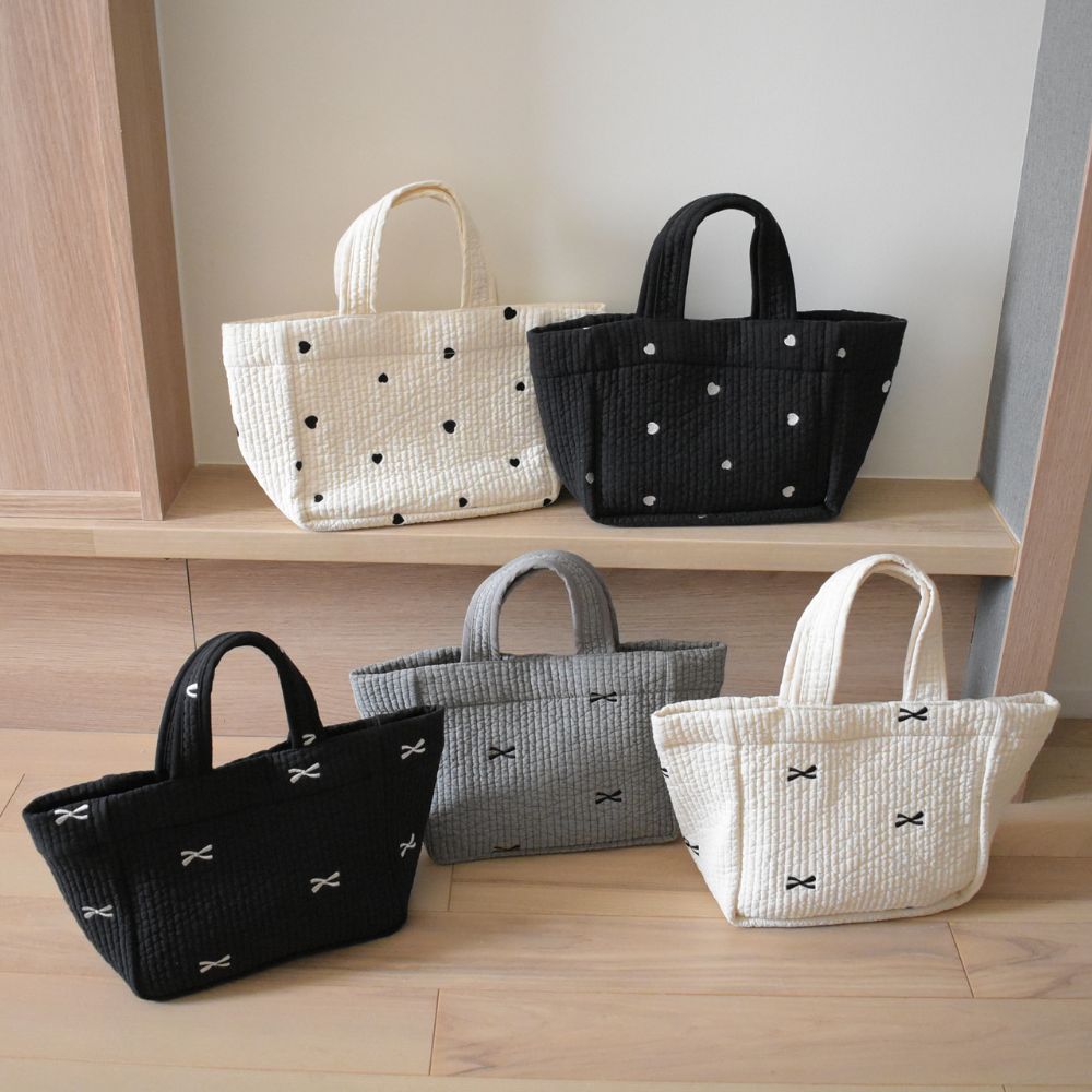 ヌビバッグ 韓国製 イブル ヌビ nubi イブルバッグ ストライプ マチ付き Sサイズ 舟形 通園 通学 通勤 習い事 サブバッグ 生地 男の子 女の子 レディース 保育園 幼稚園 入園 入学 キルティングバッグのサムネイル