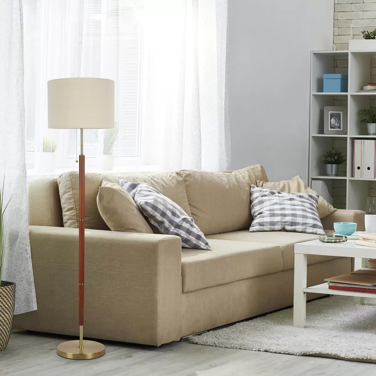 【送料無料】ADESSO 北欧風 フロアランプ 間接照明 LED対応 スタンドライト おしゃれ リビング 寝室 ナチュラル 木目調 シンプル モダン インテリア 照明 COSTCO