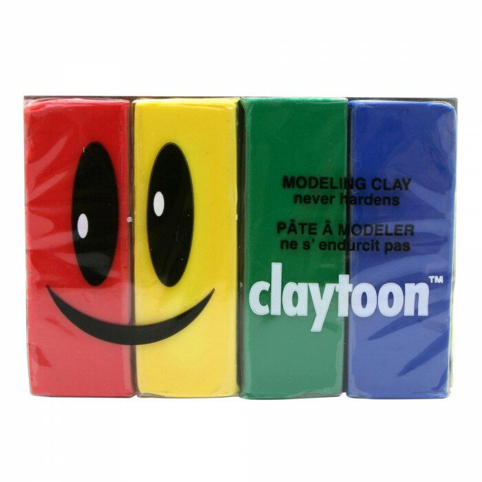 MODELING CLAY(モデリングクレイ)　claytoon(クレイトーン)　カラー油粘土　4色組(プライマリー)　1Pound　3個セット