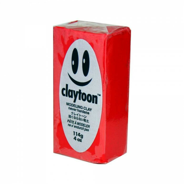 MODELING CLAY(モデリングクレイ)　claytoon(クレイトーン)　カラー油粘土　レッド　1/4bar(1/4Pound)　6個セット