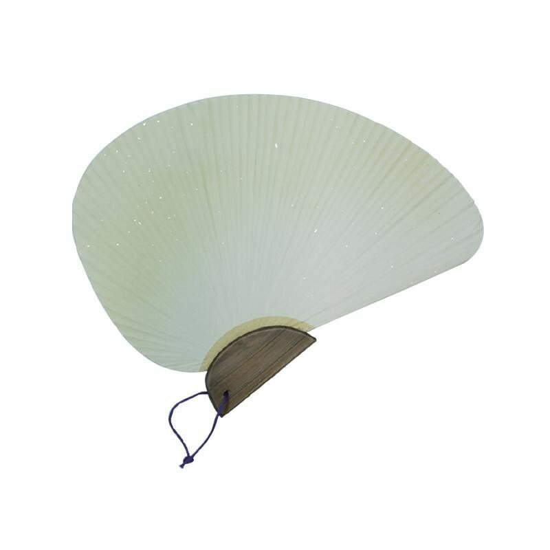 団扇　砂子ぼかし千鳥型杉柄　山吹 TB42-5