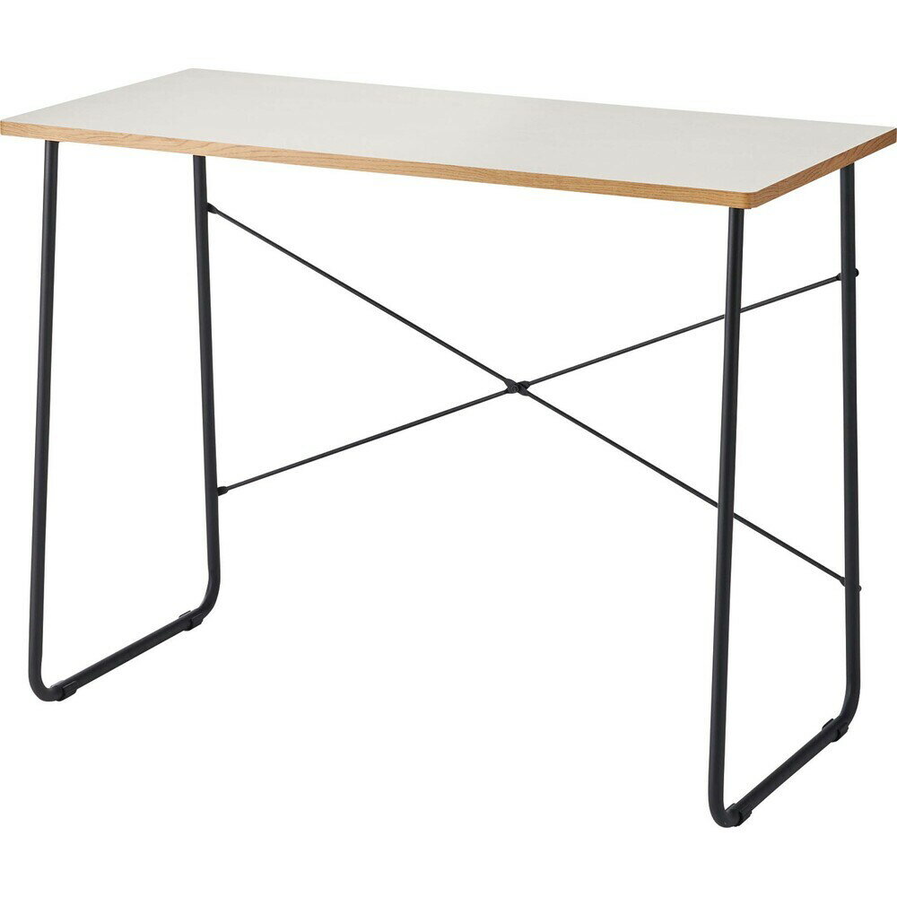 デスク ホワイト END-402WH 机 テーブル つくえ シンプル おしゃれ モノトーン すっきり 在宅ワーク 仕事用 作業用 白 黒 ブラック 幅100cm