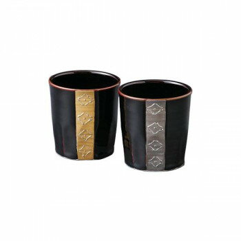 52284 波佐見焼 金銀ライン ペアロックカップ 家事用品 食器