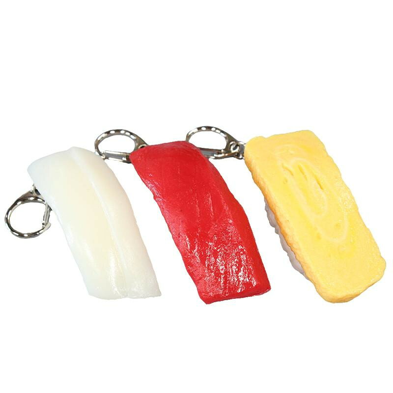 日本職人が作る 食品サンプル 寿司キーホルダー いか まぐろ 玉子 IP-804 服飾雑貨 財布・カードケース