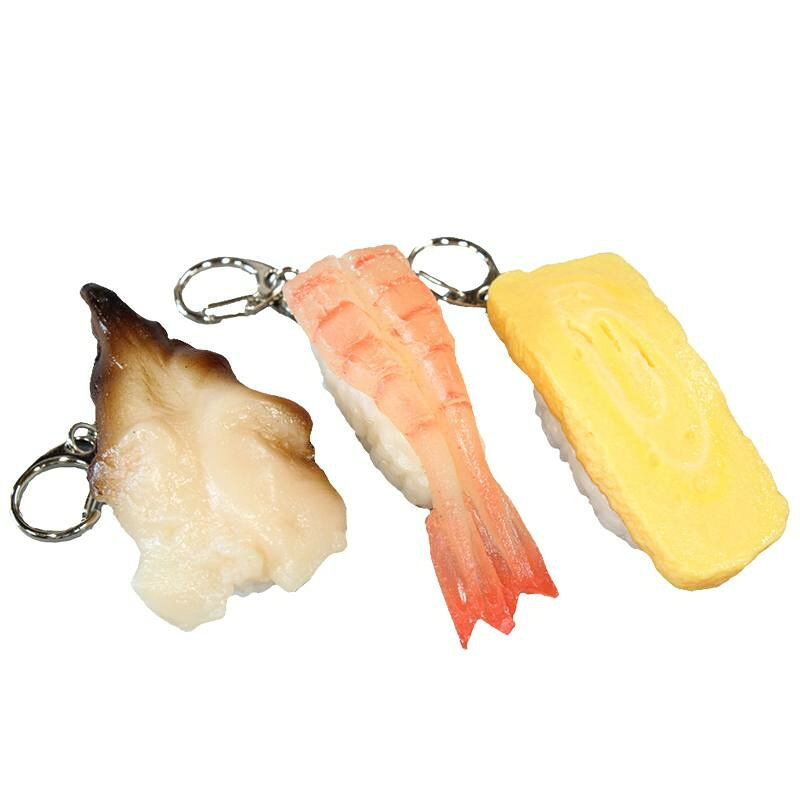 日本職人が作る 食品サンプル 寿司キーホルダー とり貝 甘エビ 玉子 IP-806 服飾雑貨 財布・カードケース