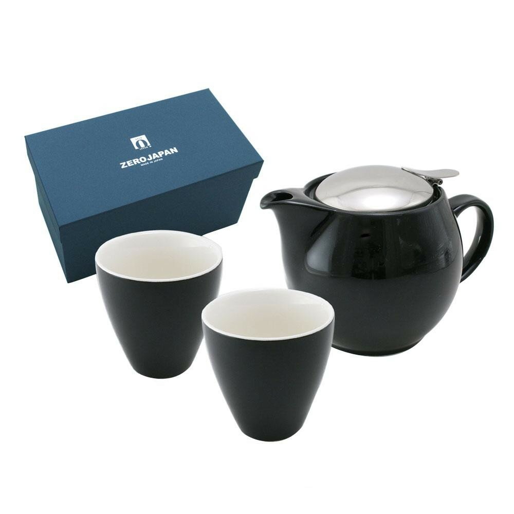 ZERO JAPAN ユニバーサルティーポット3人用+ティーカップトール×2 ZG-002 BK・ブラック 家事用品 食器