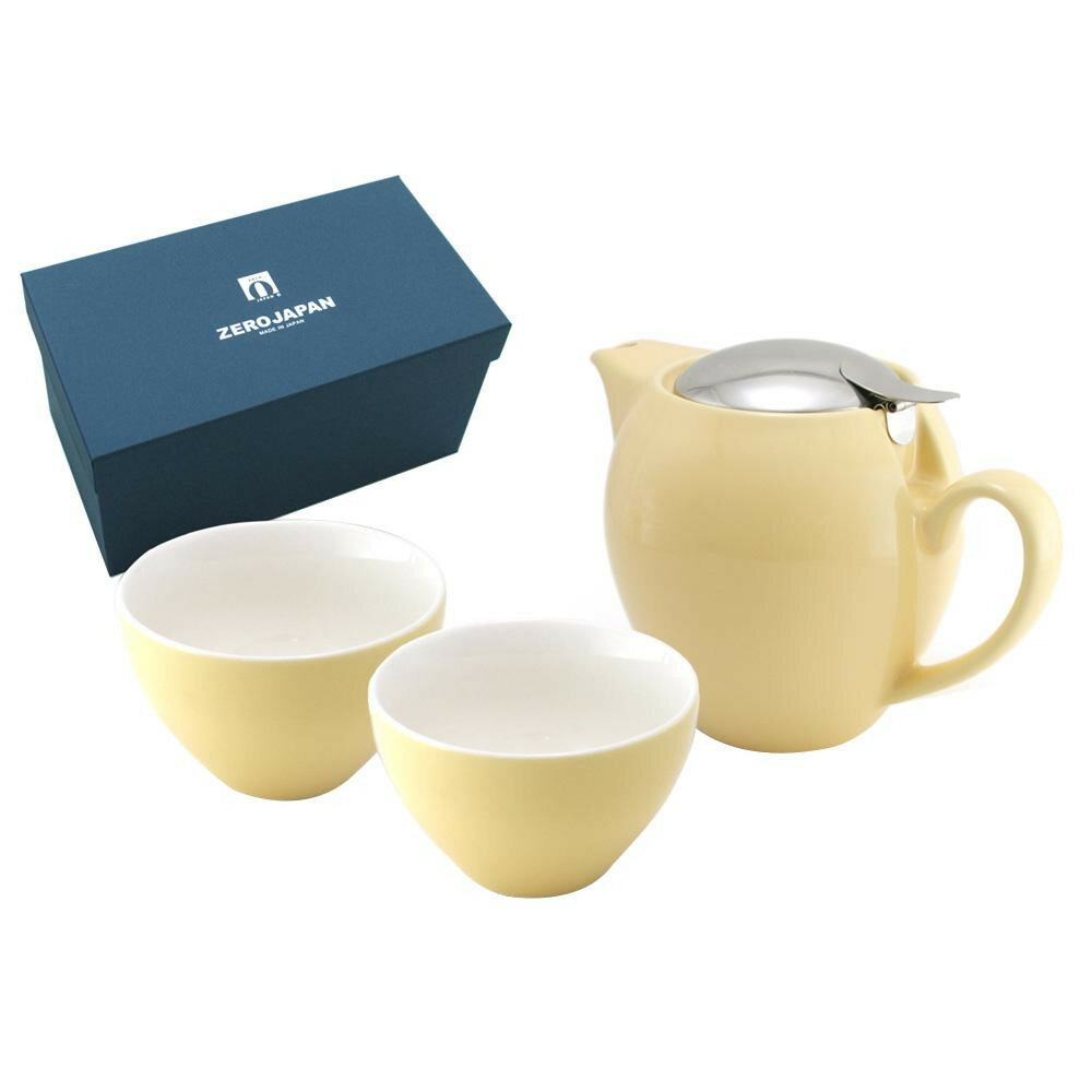 ZERO JAPAN ユニバーサルティーポット4人用+ティーカップワイド×2 ZG-003 BA・バナナ 家事用品 食器