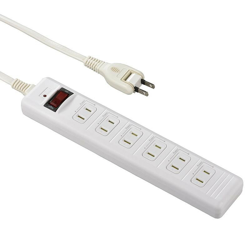 OHM 発煙ガードスイッチ付タップ 6個口 5m HS-T65HJ3-W パソコン・AV機器関連 PC・携帯関連
