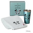 Disney(ディズニー) ミッキー&ミニー タンブラー(BL・ブルー)&今治タオルセット D-MF55 51870 家事用品 食器