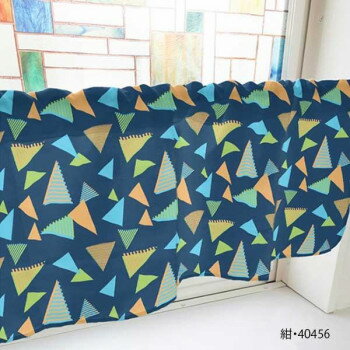 カフェカーテン 三角 800×450mm　紺・40456 インテリア 敷物・カーテン