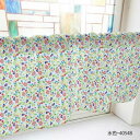 カフェカーテン 植物小柄 800×450mm 水色・40548 インテリア 敷物・カーテン(3)