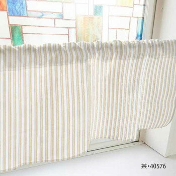 カフェカーテン マルチカラーストライプ 800×450mm　茶・40576 インテリア 敷物・カーテン