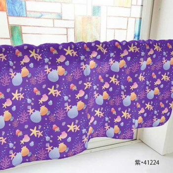カフェカーテン 海 800×450mm　紫・41224 インテリア 敷物・カーテン