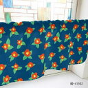 カフェカーテン 椿 800×450mm 紺・41502 インテリア 敷物・カーテン