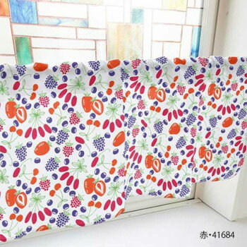 カフェカーテン ベリー 800×450mm　赤・41684 インテリア 敷物・カーテン