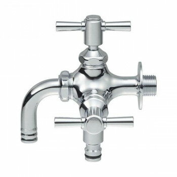 SANEI 散水用二口横水栓 F126YV-13 ガーデニング・DIY・防殺虫 ガーデニング・花・植物・DIY