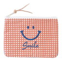 ポーチ 刺繍スマイル チェックレッド 14219000181 服飾雑貨 バッグ(4)