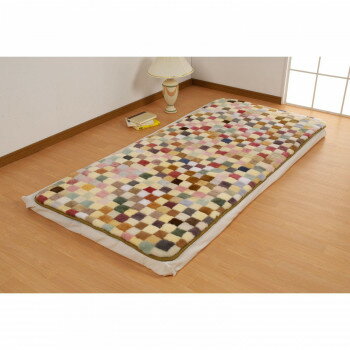 ムートン パッチワークシーツ 約90×190cm DZLBC90 寝具 寝装・寝具