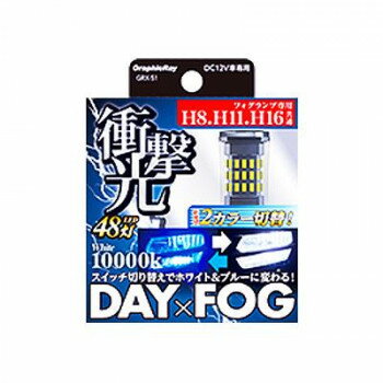 アークス(axs) GRX-51 LED DAY＆FOGバルブ 10000K クールホワイト/ブルー スポーツ・アウトドア カー・..