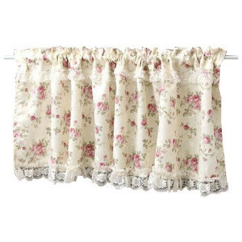 ローズ柄 カフェカーテン 45×150cm QSI-2209/45 インテリア 敷物・カーテン