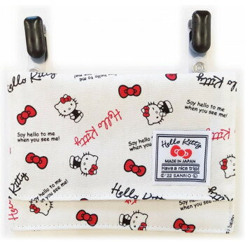 HELLO KITTY　ハローキティ　ポケットポーチ　スタンダードロゴ　ホワイト 服飾雑貨 バッグ