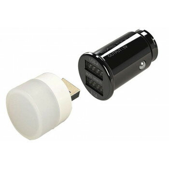 アークス(axs) コンパクトDC充電器A+A＆LEDライト ブラック X-313 スポーツ・アウトドア カー・自転車