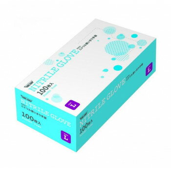 川西工業　ニトリル使いきり手袋 粉無 100枚 2041 ブルー L ガーデニング・DIY・防殺虫 ガーデニング・..