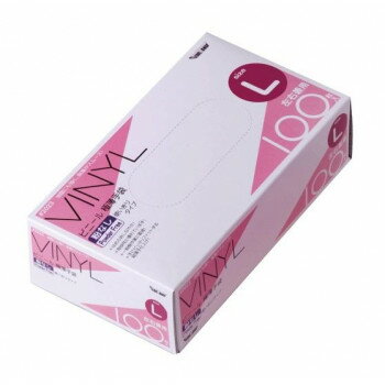 川西工業　ビニール使いきり手袋 粉なし 100枚 2023 クリア L ガーデニング・DIY・防殺虫 ガーデニング..