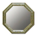 ユーパワー アンティーク風 八角ミラー Lサイズ シルバー/アンティークグリーン AM-05024 家具/収納 家具 ラック その他