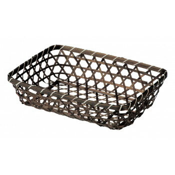 六つ目編み竹バスケット BR 08-37BR 家具/収納 収納用品