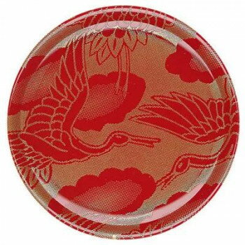 福井クラフト　新A150丸寿司皿西陣風朱金の鶴 12041200 家事用品 調理用品