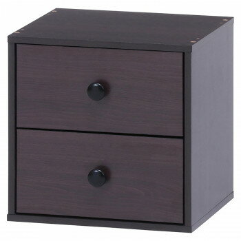 不二貿易　（C/D:99896） キューブボックス 引出2杯 BR 家具/収納 家具　ラック　その他