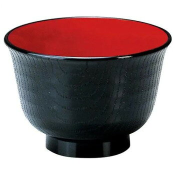 福井クラフト　ろくろ目汁椀小Φ94 黒内朱 51402030 家事用品 食器