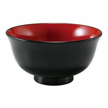 福井クラフト TA5寸千筋丼物椀(親)黒内朱 38020212 家事用品 食器