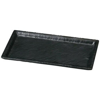 福井クラフト　M245×100石削り細長角皿 黒マット 80521930 家事用品 調理用品
