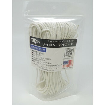 TIGER(タイガー) S-0101　パラコード　 ホワイト　30Mx4mm　　　　　　　 スポーツ・アウトドア アウト..
