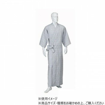 神戸生絲　紳士カラーガーゼねまき(ラグラン袖)L NE28 グレー その他アパレル ナイトウェア